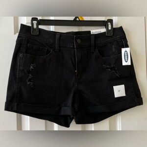 Old Navy Women's Boyfriend Black Jean Shorts